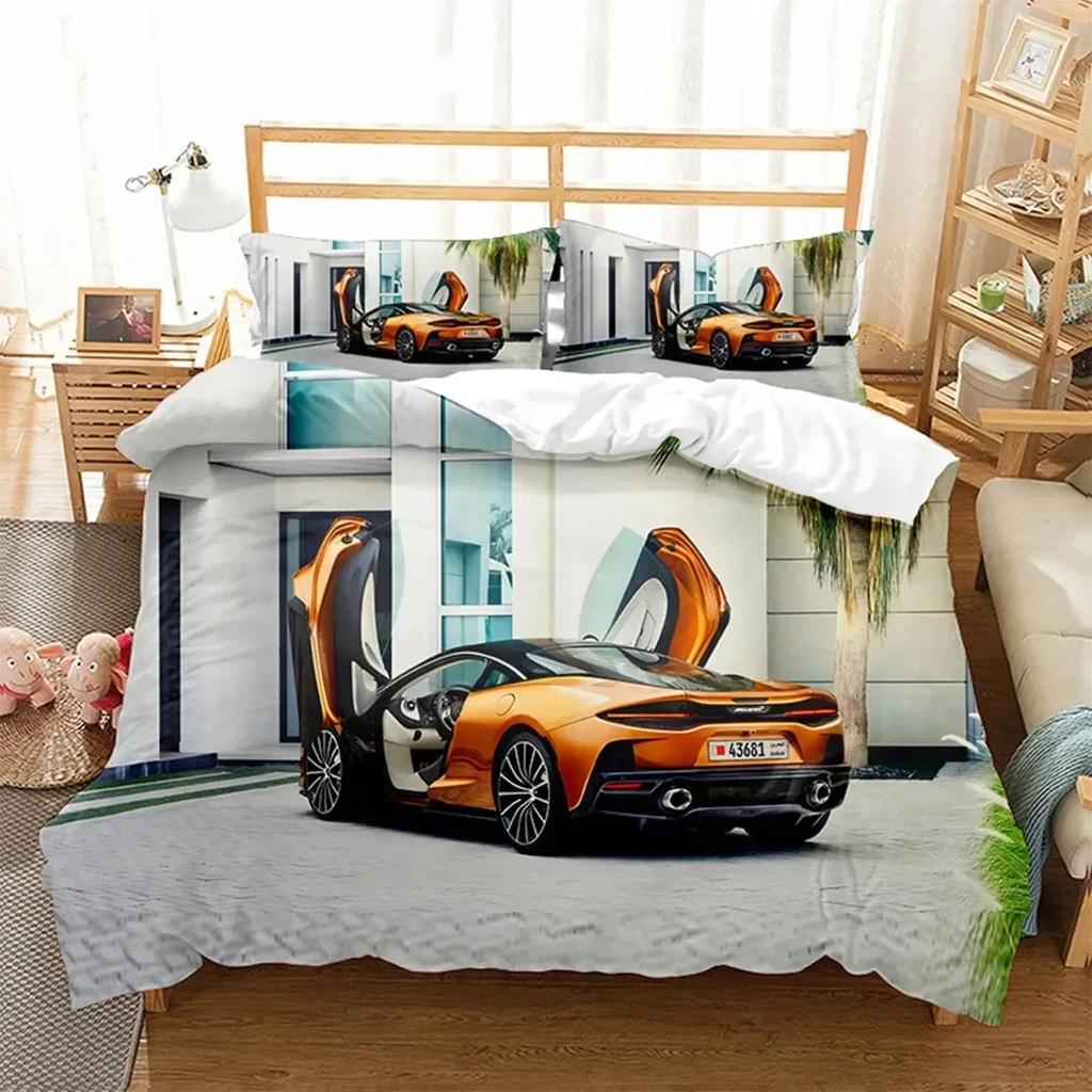 3D Print Sports Car Children'S Favorite Comfortable Duvet Cover Pillowcase Bedding Set Children Bedroom Decoration Home Textile