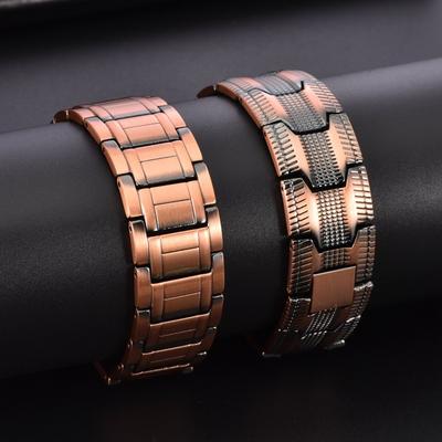 Elegan Bracelet for Men with Strong Magnets Pure Copper Link Chain Mens Jewelry Gift Adjustment Length Valentine's Day Gifts