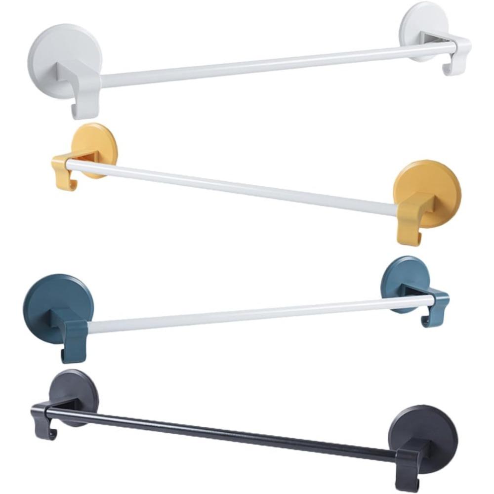 4pcs Self-Adhesive Bathroom Towel Bar Wall Mounted, Wall Adhesive Towel Holder Rack for Kitchen and Bathroom, Black White Blue Yellow