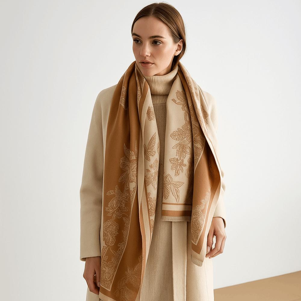 Thick Faux Cashmere Scarf Retro Women Wraps Elegant Lady Stoles  Winter Season