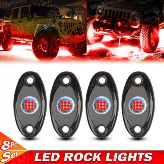 4x Красные светодиодные световые капсулы для бездорожья, подсветка днища для внедорожника, UTV, пикапа