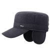 Autumn Winter Middle-Aged S Flat Cap Men' Outdoor Warm Cotton Hat Coldproof Ear Protection Cap