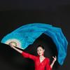 120cm Length Dancing Fan Women Belly Gradient Color Dancer Practice Long Imitation Dance Props Silk Fans