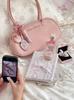Flower Knows Makeup Storage Bag Cute Pink Large Capacity Underarm Handheld Shoulder Bag Korean Style Square Pillow Bag