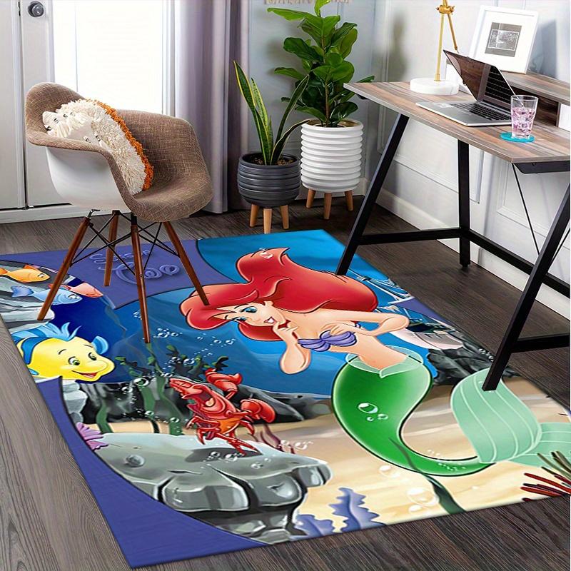 Office Rug Mermaid, Underwater theme 3D Printed Anti-Slip Rug-Machine Washable for Living Room