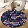 1pc Office Carpet Chair Mats Butterfly Garden Circular Artwork Perfect for Decorating Office Chairs, Living Rooms, Or Bedrooms