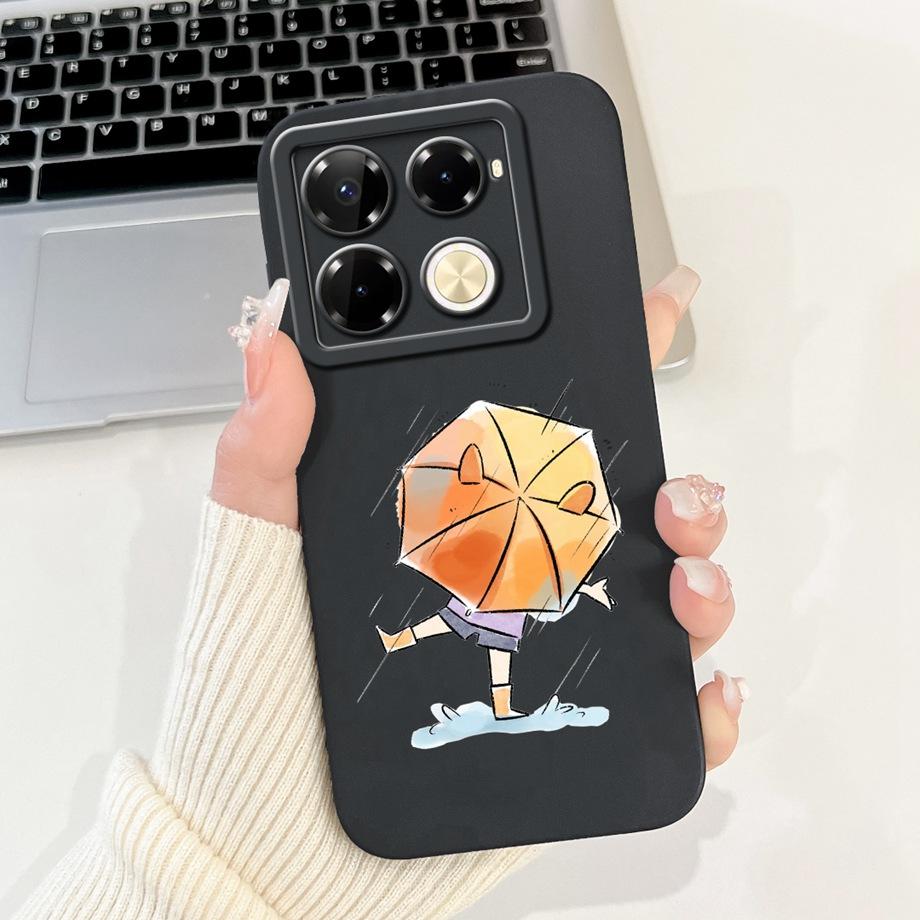 Soft TPU Candy Silicone Phone Case For Infinix Note 40 Pro Plus Note 40 4G 5G Back Cover Note40 4G Bumper Flower Girl Fashion