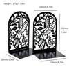 2Pcs Book Ends for Shelves Hollowed Bird Flower Metal Bookends Heavy Duty Book End Decorative Book Stoppers for Shelves