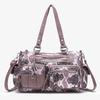 Commuter large-capacity messenger bag, high-end zipper handbag bag, fashionable one-shoulder washed women's tote bag.