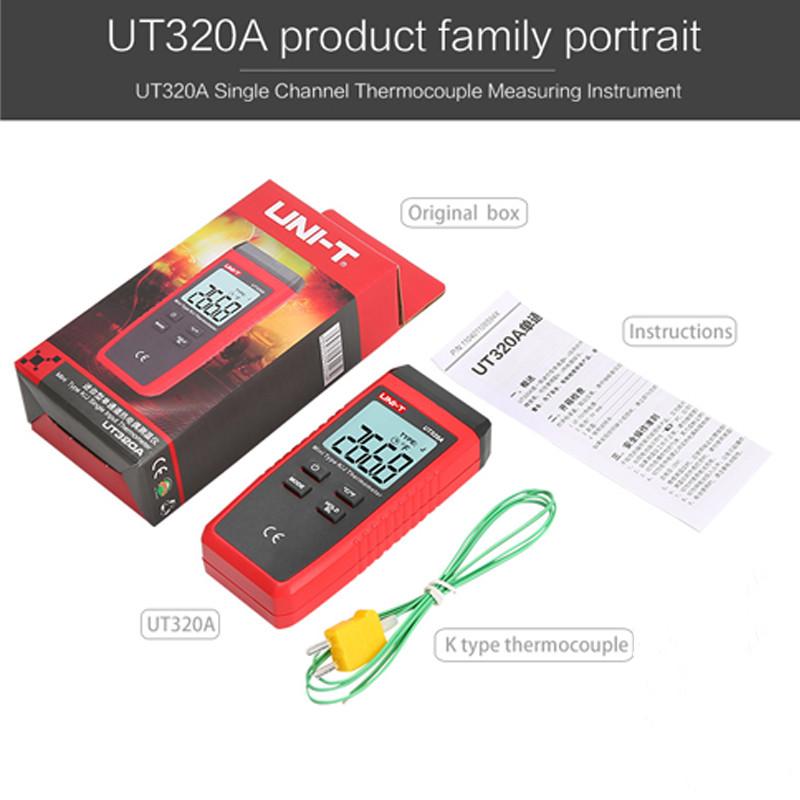 UNI-T UT320A UT320D Digital Thermometer Mini Dual K/J Type Thermocouple Thermometer -50℃ to 1300℃ High Temperature Tester Mete