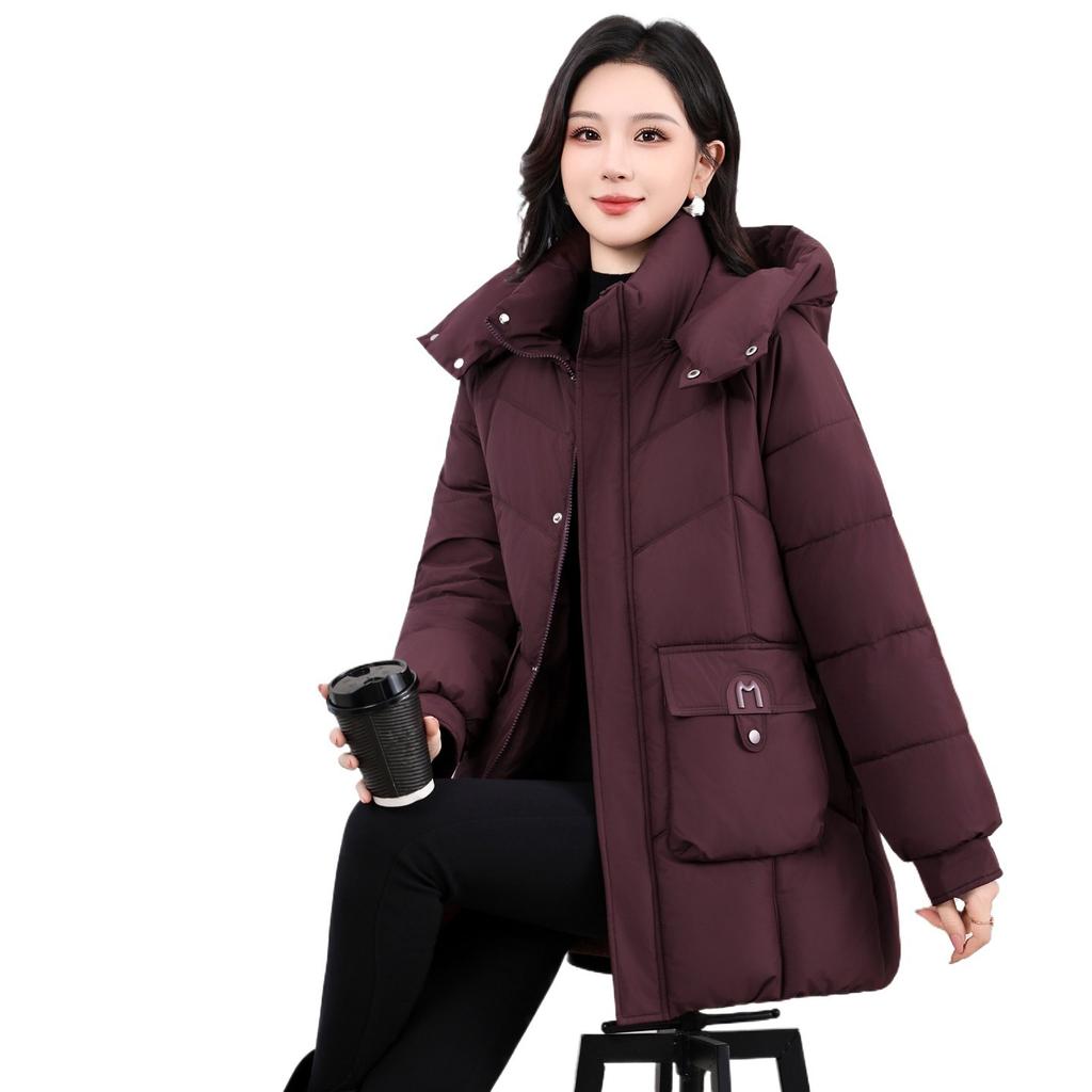 Winter New Down Cotton-padded Clothes Women's Medium and Long Thickened Warm Cotton-padded Clothes Fashionable Foreign Loose Cotton-padded Jacket