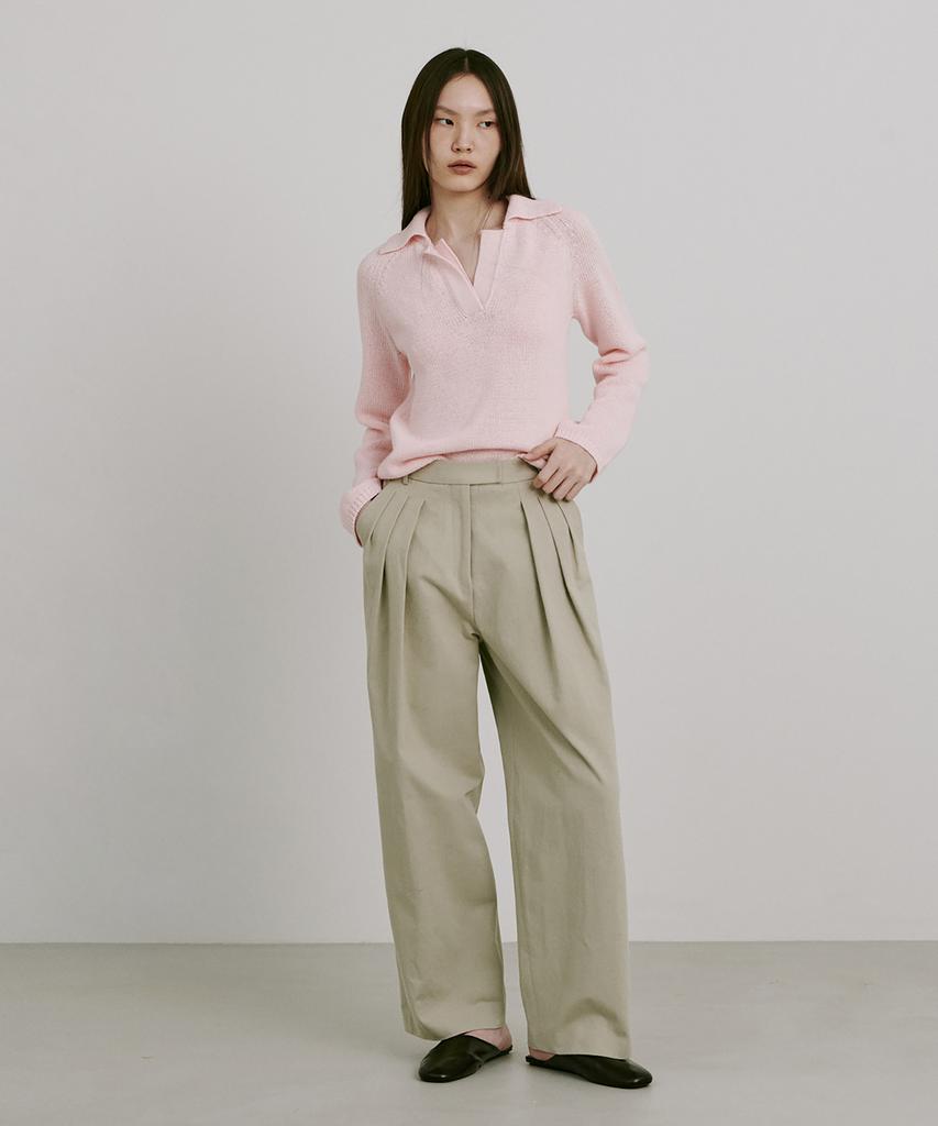 WNDERKAMMER Opened Collar Knit Top_3 Colors