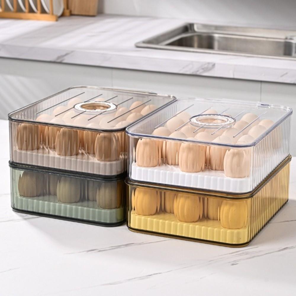 Food-Grade Refrigerator Storage Box Stackable Kitchen Organizer Fridge Egg Holder  Picnic