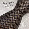 Used Excellent Condition YVES SAINT LAURENT Tie, Solid/plain Pattern, Made In Italy, Black, Brown, Silk
