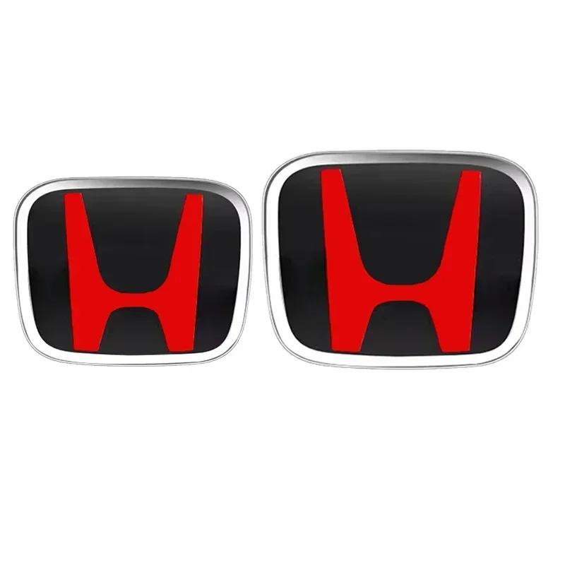 2Pcs for Honda Front Rear Emblem Accord 2013-2023 ABS Chrome Car Logo Badge Fit for 9th 10th Gen Sedan Models Replacement