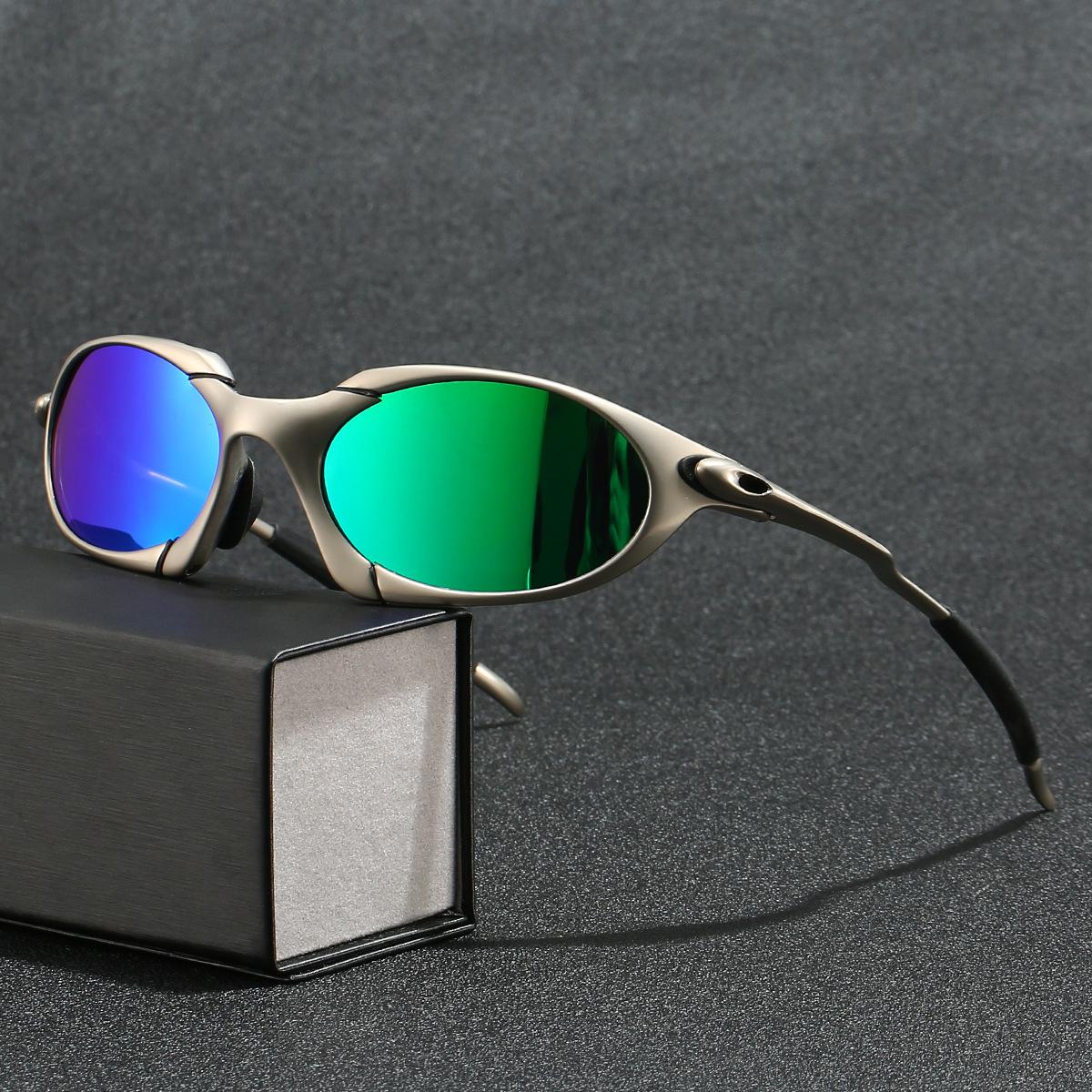 

Polarized Metal Sand Silver Frame Cycling Glasses Outdoor Mountaineering Sunglasses
