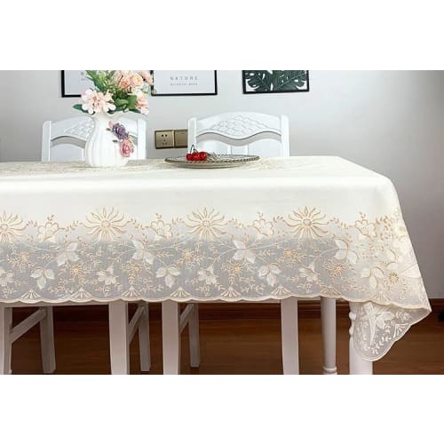 Arjuna My Pearl Lace Tablecloth, Bernard Series, 132cm X 175cm, Light Brown