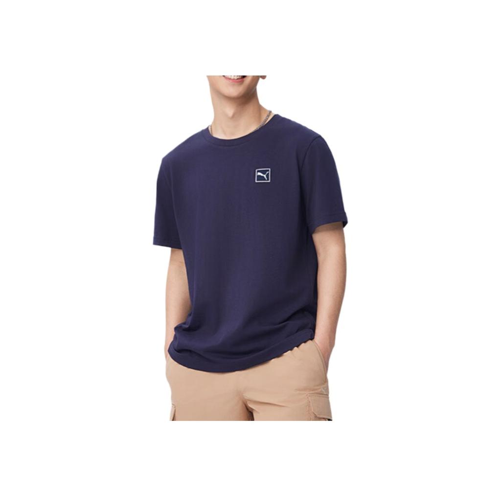 Puma Ess Elevated Ss25 Tee Fashion Comfortable Trendy Versatile Short Sleeve T-Shirt Men Tops Navy-Blue 688925-16