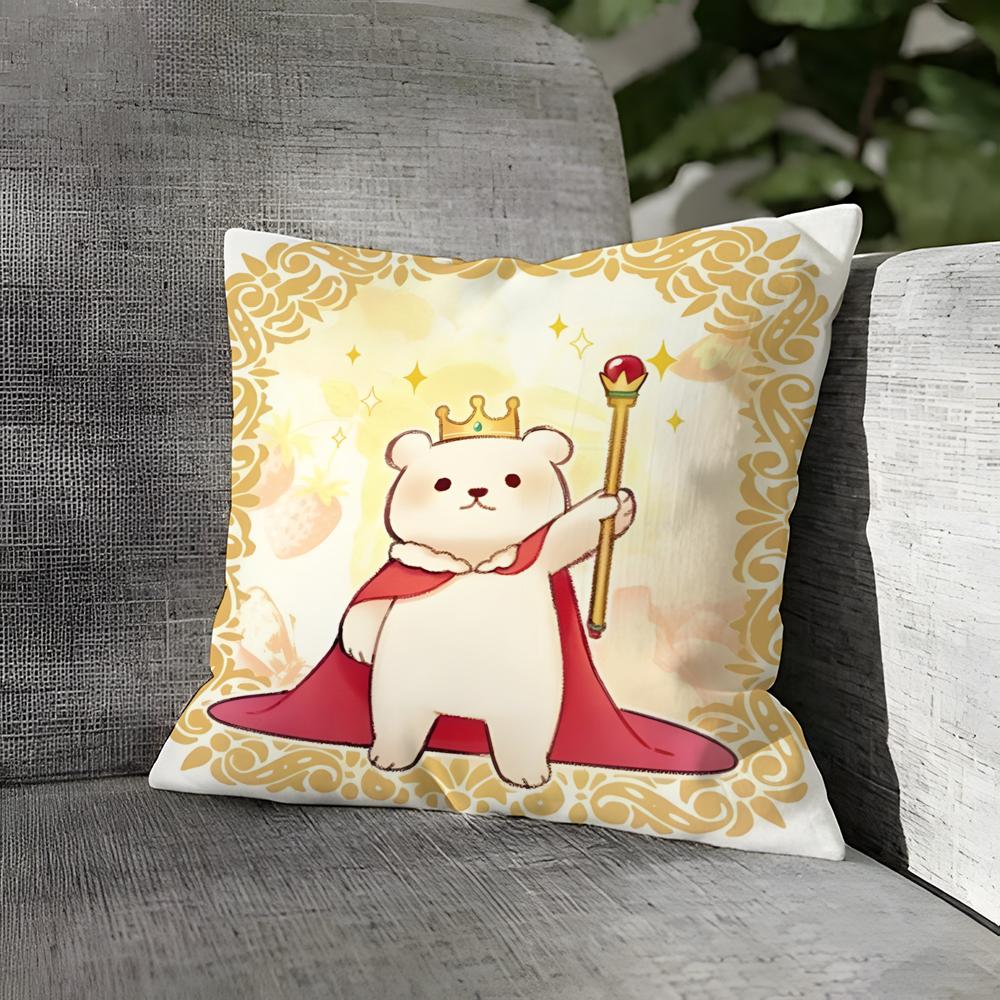 Cute Polar Bear Cartoon Pattern Pillow Case Linen Pillows Case Cushions Case Sofa Pillows Case Decor Home