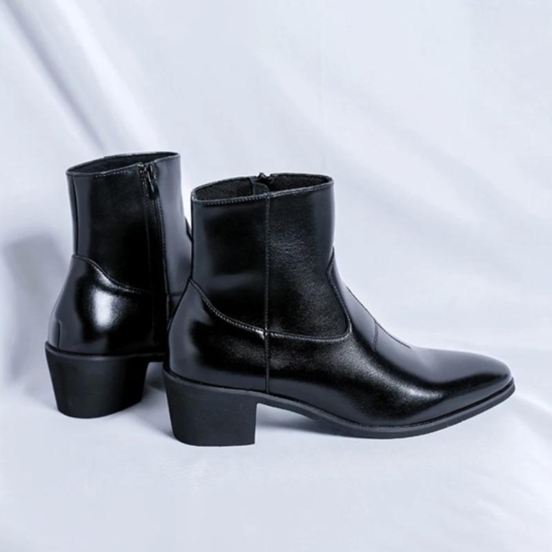 High Quality Leather Ankle Boots for Mans Classic Retro Mens Chelsea Boots Fad Formal Business Casual High-top Men's Boots Botas