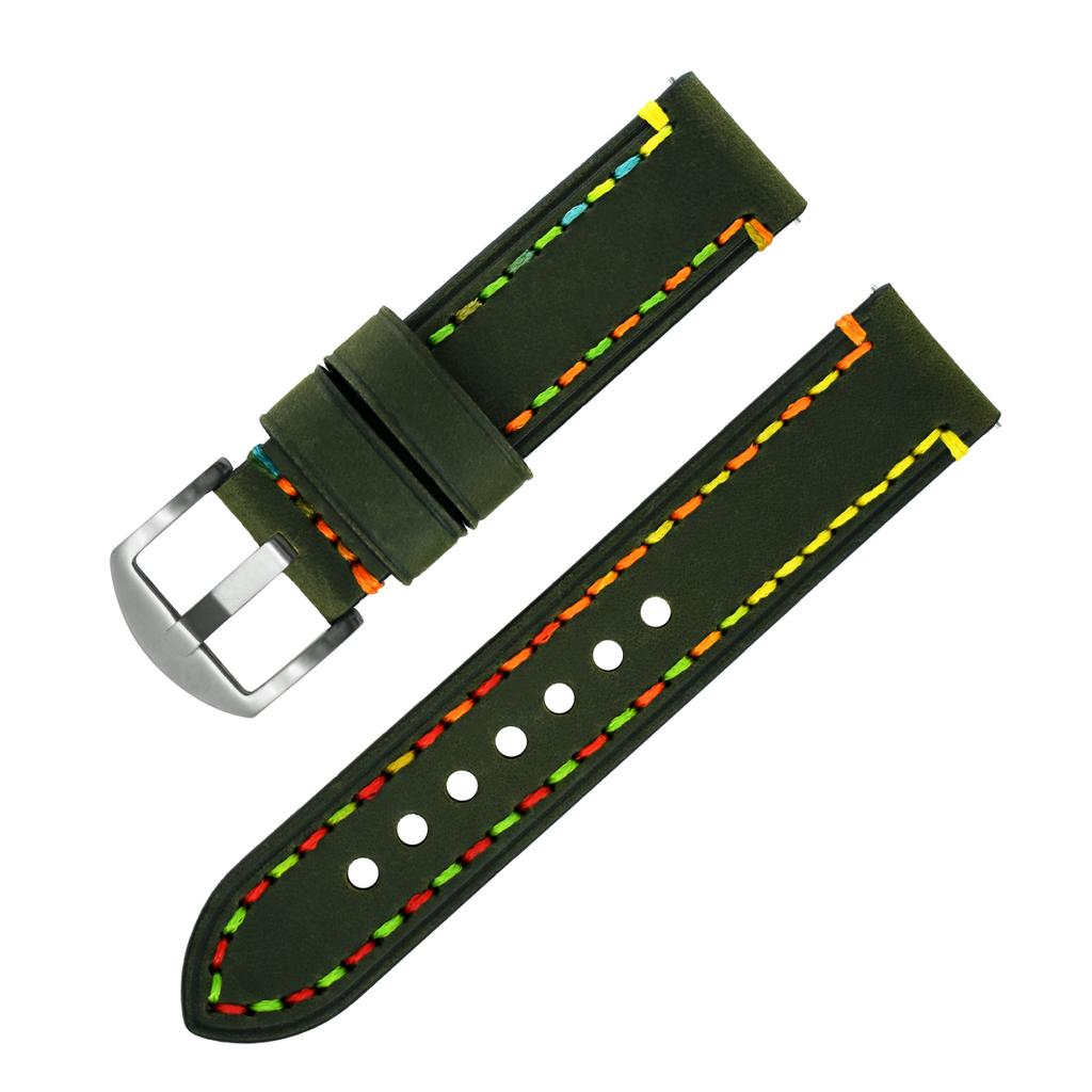 The First-layer Cowhide Crazy Horse Leather Watch Band Is Suitable for Samsung Huawei Iwatch8 Smart Watch.