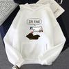 I’m Fine Hoodies Duck with Spilt Coffee Sweatshirts Cartoon Anime Tracksuit Men Winter Clothes Women Tops
