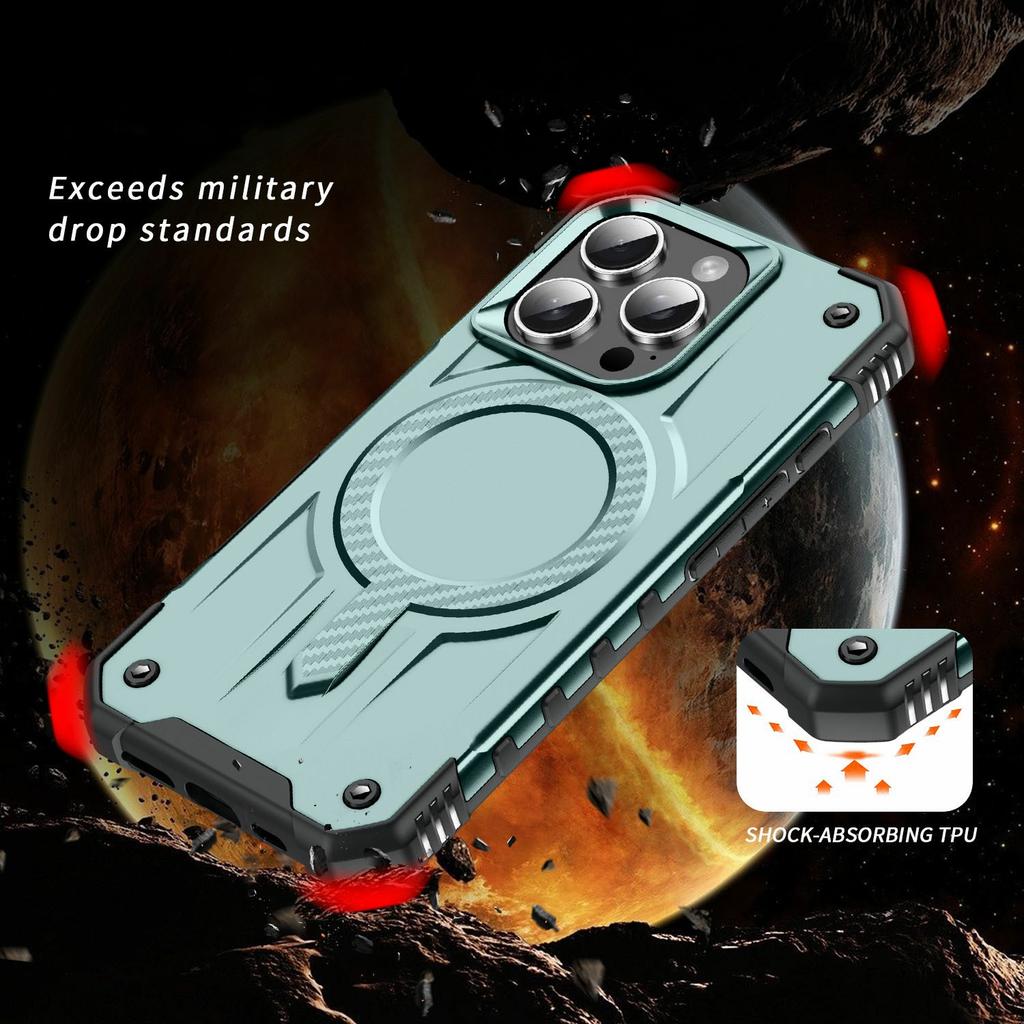 For iPhone 16 Pro Max Case Compatible with MagSafe Four Corner Airbags PC+TPU Phone Cover