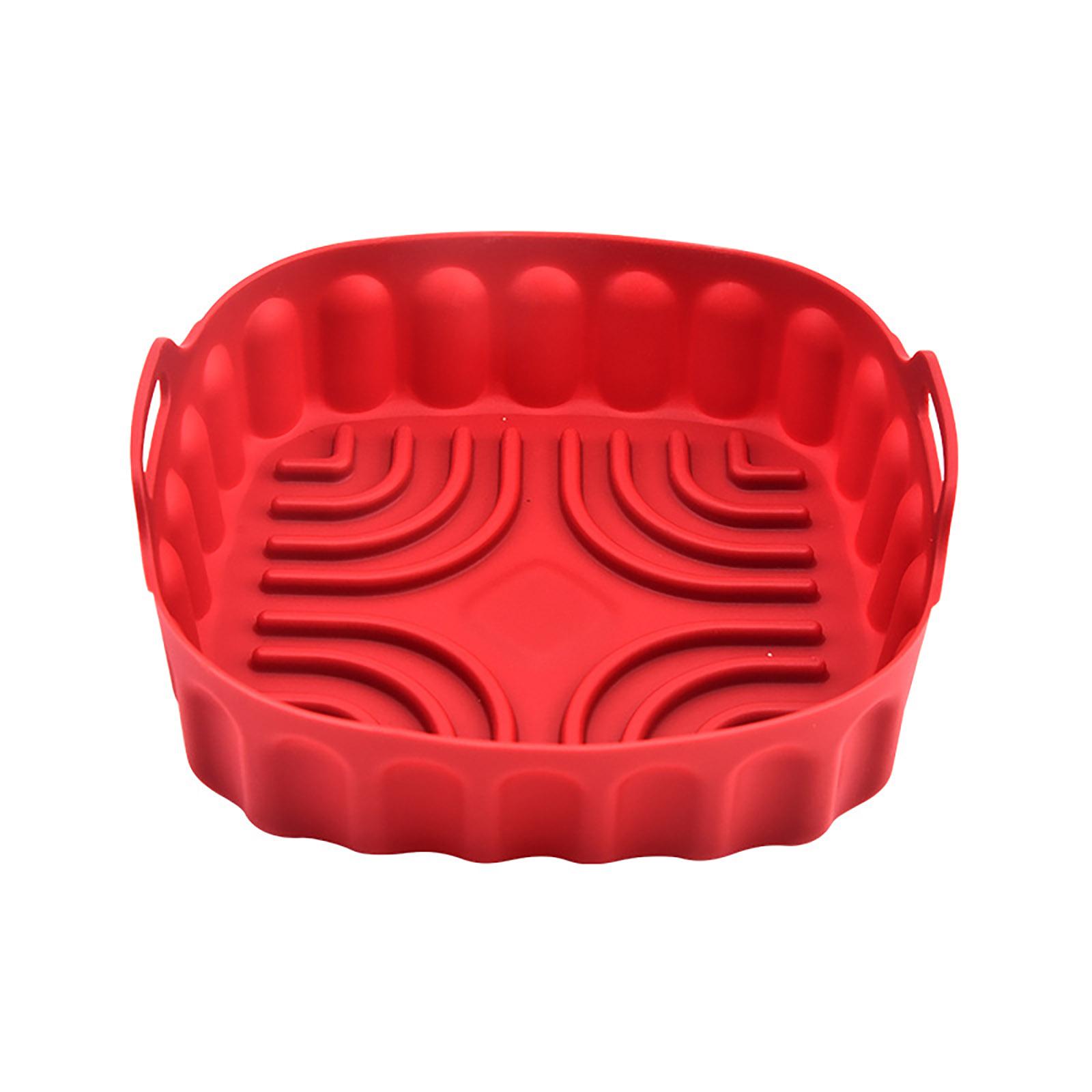 

Nonstick Silicone Air Fryers Liner for Pizza Cooking High Temperatures Resistant Oven Mat Microwave Baking Accessories S красный