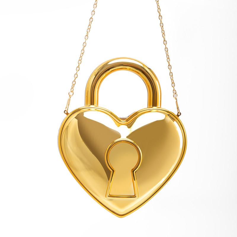 

2025 Women s New Mini Crossbody Chain Shoulder Bag Acrylic Fashion Love Shape Candy Color Jelly Handbag Women Party Dinner Bag золотой