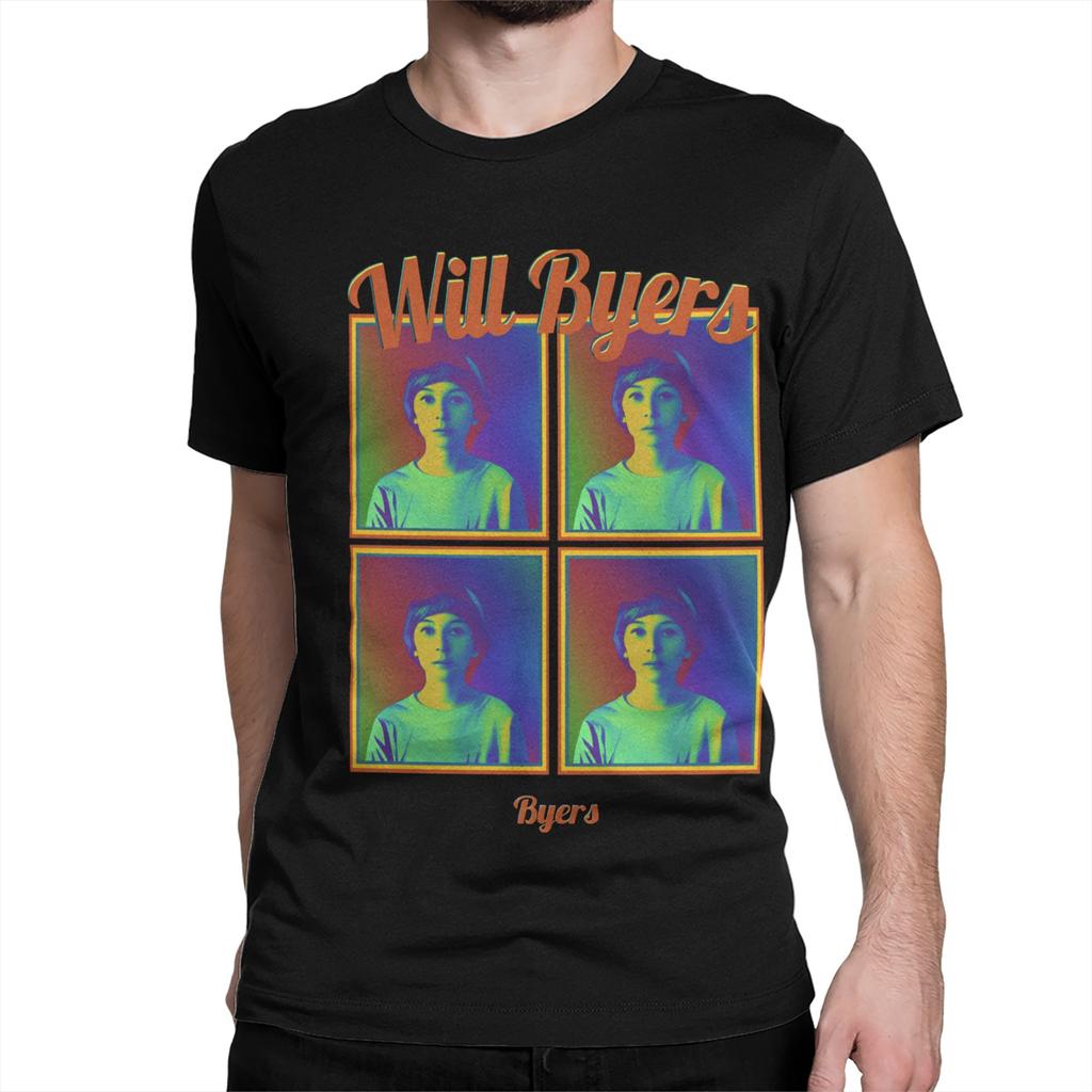 Men's Will Byers  T Shirts  Cotton Clothing Fashion Short Sleeve Crewneck Tee Shirt Printing T-Shirt
