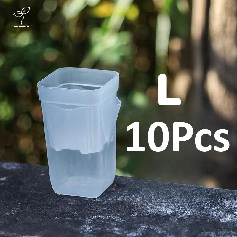 15/10/2Pcs Self Watering Pots for Indoor Plants,Small Clear Plastic Planters,Cutting,Seeding,Water Level Indicator,Drainage Hole