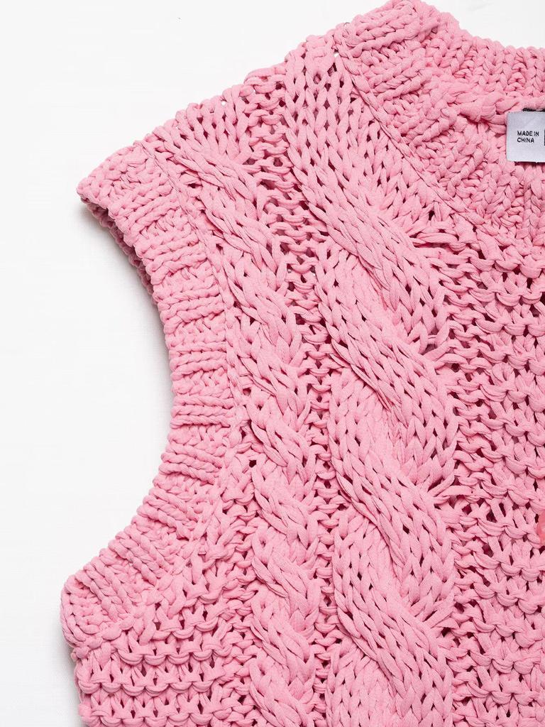 TAOP&ZA Damen Frühling Floral Geknöpfter Strickweste