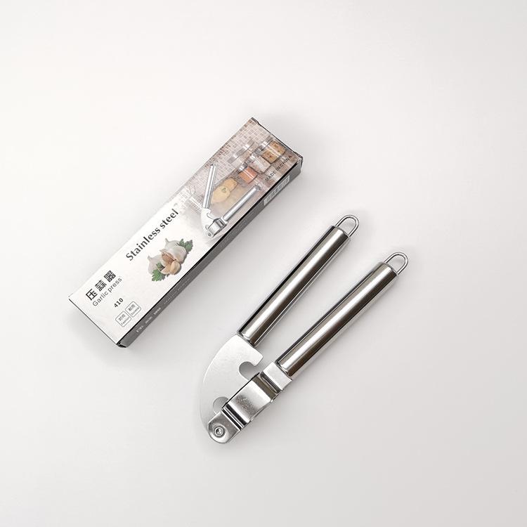 Stainless Steel Manual Garlic Press & Peeler: Mincer, Masher, Squeezer for Kitchen Use
