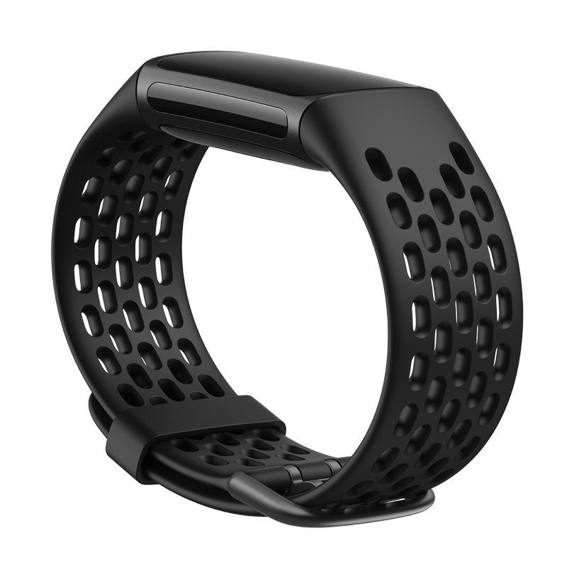 Cinturino Silicone Per Fitbit Charge 3 E 4 - Morbido Nero/viola