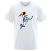 Space Astronaut Throw Meteor Graphic Tshirt Universe Stars Print Unisex Casual Short Sleeve Streetwear Space Lover Tee