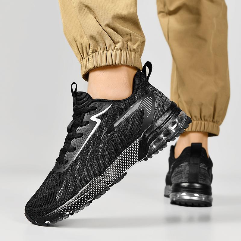 

Кроссовки для бега большого размера для мужчин, весна 2025, новые кроссовки с воздушной подушкой и амортизацией, спортивная обувь для широких ног, повседневные кроссовки для бега 39 серый
