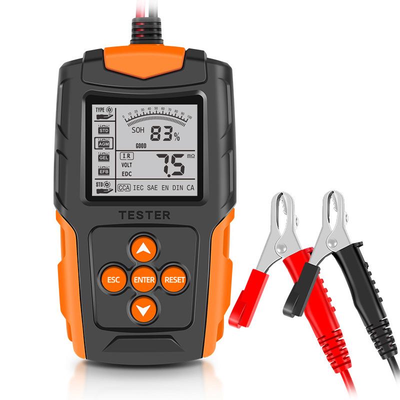 12V/24V Lithium Car & Motorcycle Battery Tester with CCA & Resistance Analyzer