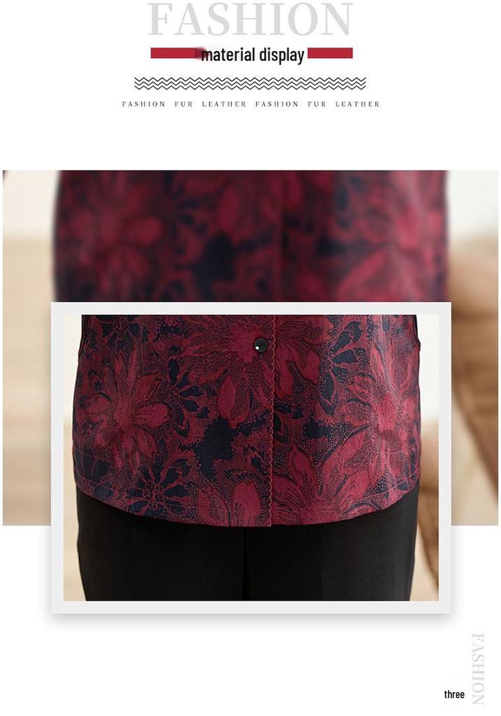 Women's Loose Floral Print Lapel Shirts for Spring and Autumn: Long-Sleeved, Plus Size, Suitable for Middle-Aged and Elderly