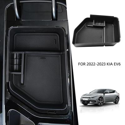 Dla Kia EV6 2026-2026 LHD Organizer na konsolę środkową Czarny Wkład do schowka pod podłokietnikiem Akcesoria samochodowe Organizer do wnętrza