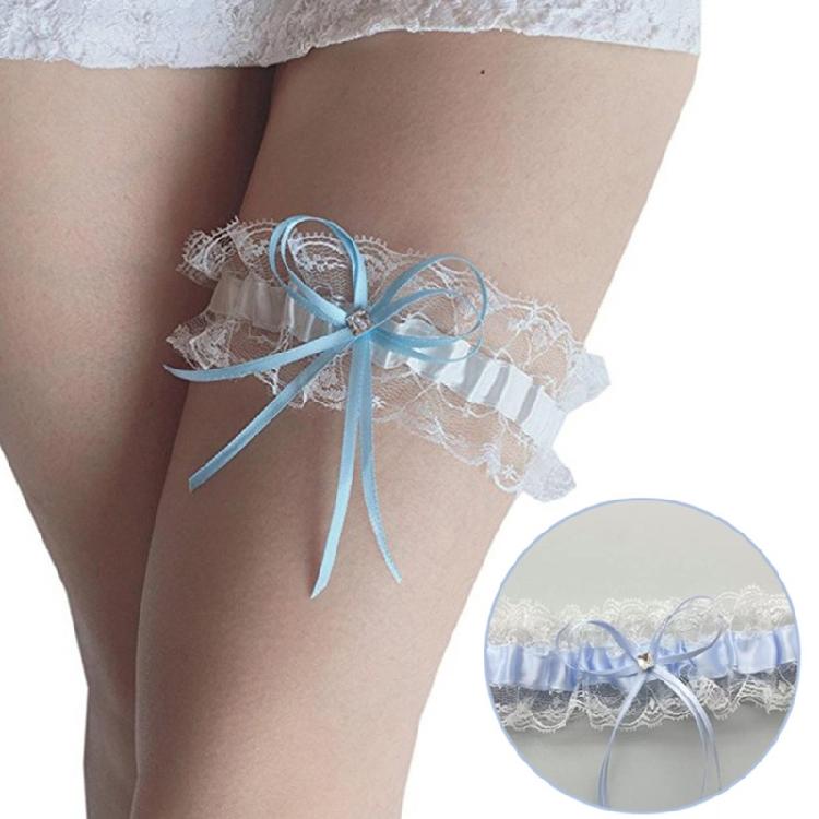 Elegant Rose Flower Garter with Bowknot Adjustable Lace Leg Band for Women Holiday Wedding Dress Outfits