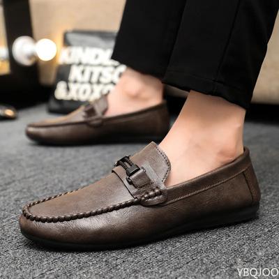 Trendige Herren-Flats Sommer lässig Bohnen-Schuhe Leicht atmungsaktiv Vulkanisierte Schuhe Vielseitige Herren-Slipper Zapatos Homme