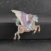 Fashion Zodiac Colorful Flying Horse Brooches For Women Clothing Coat Accessries Gifts