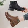 New winter hot fashion versatile cotton shoes thick heels retro versatile waterproof anti slip thick soled short boots