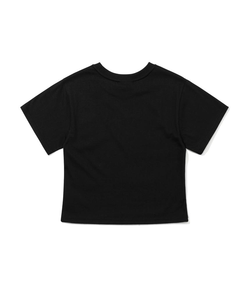 Bieseulaebis Starburst Logo Women'S Semi-Crop Short Sleeve T-Shirt Black