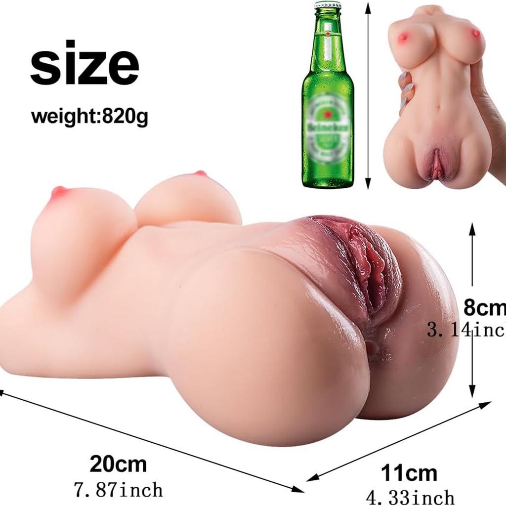 Sexpuppe mit tragbarem weiblichem Torso, TPE männlicher Masturbator mit Pussy, vaginal, anal, realistische weiche Puppen für Sex, Sexspielzeug für Erwachsene für Männer