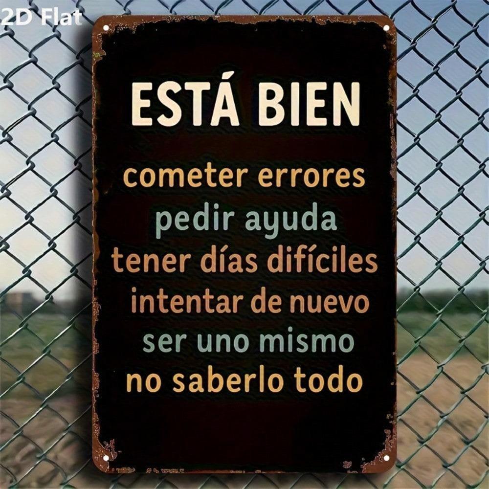 Unik Spansk Metallväggkonst 8x12 Tum Svart Inomhus Utomhus Metallskylt