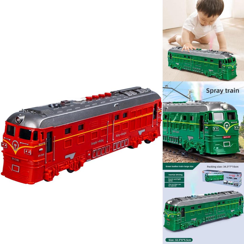 Inertia Spray Train Led Light Sound Toy For Boys Night Market Play