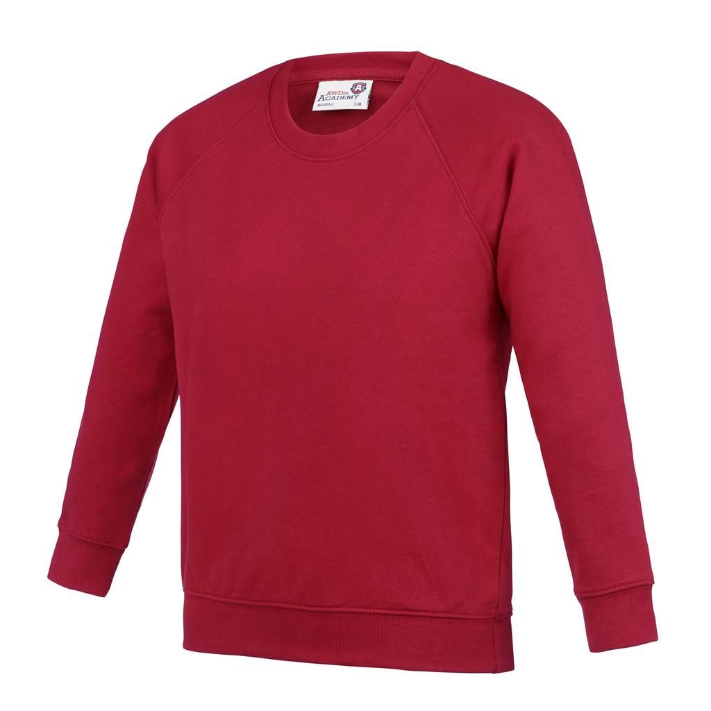 Awdis Academy Childrens/Kids Crew Neck Raglan School Sweatshirt (Pack of 2)