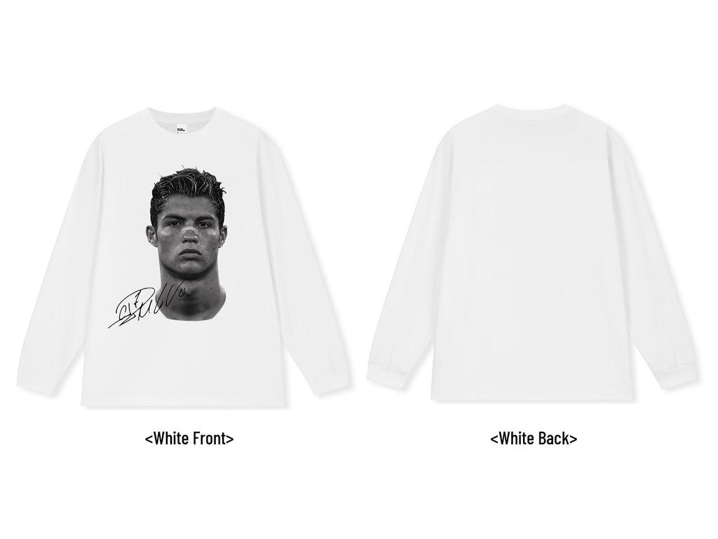 Cristiano Ronaldo Retro Distressed Heavyweight Cotton T-Shirt