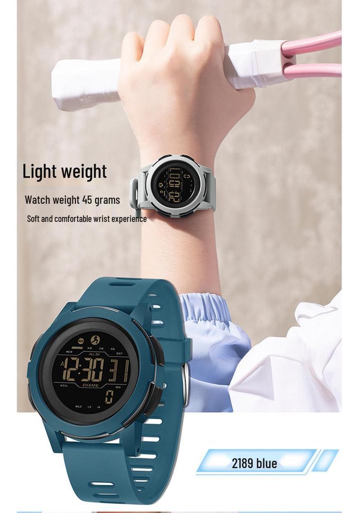 Sanda Multi-Function Smart Watch: Waterproof, Pedometer, Alarm Clock for Hiking & Sports - Unisex